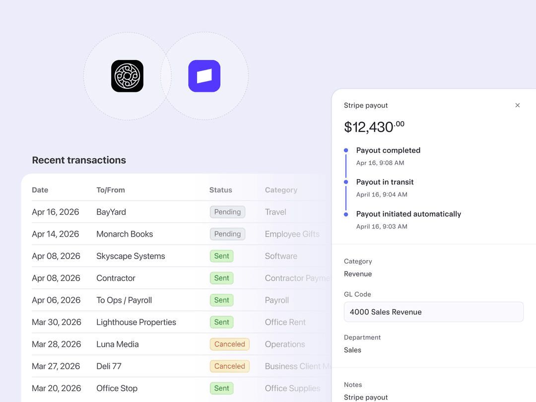 Mercury for Stripe in the full-page Stripe Dashboard